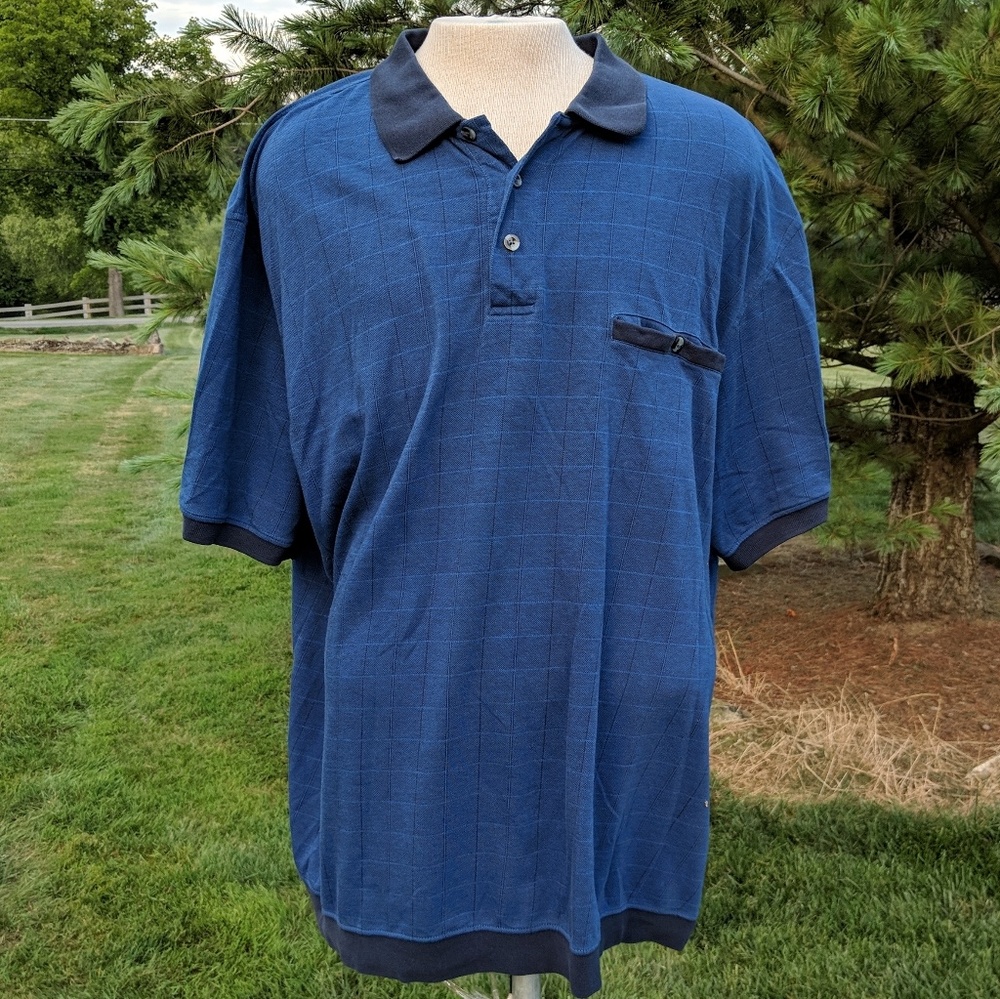 CANYON RIDGE Checkered-Pattern Polo Shirt Men 4XL